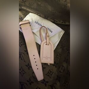 Louis Vuitton Leather Luggage Tag and Poignet Bundle/Set
